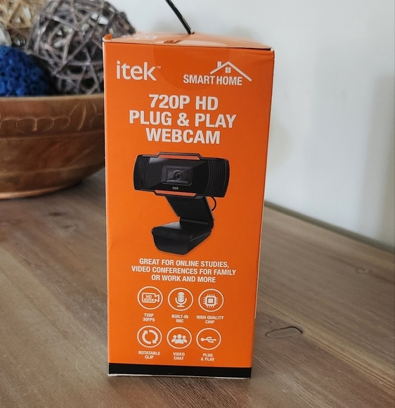 🎥 Itek 720P HD Plug & Play Webcam – Built-In Mic, USB + 3.5mm Jack, NWT - Picture 2 of 7